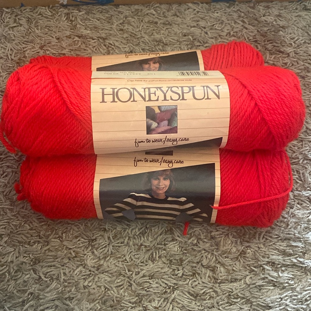 Vintage Honeyspun Red Yarn